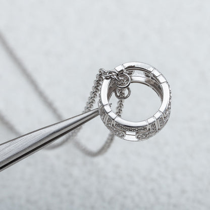 [OLIVIA]PARENTESI NECKLACE SILVER DIAMOND