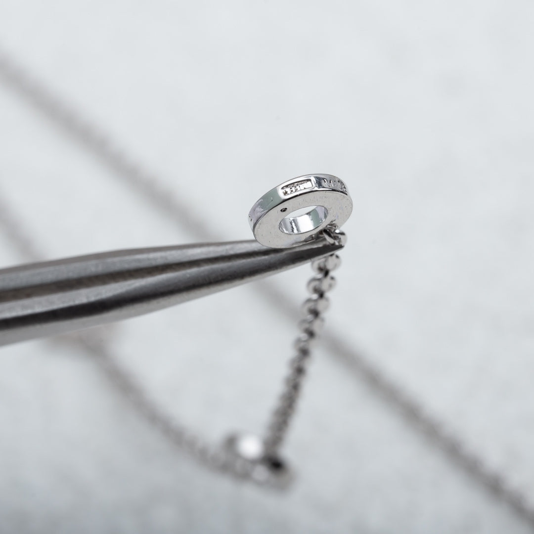 [OLIVIA]PARENTESI NECKLACE SILVER DIAMOND