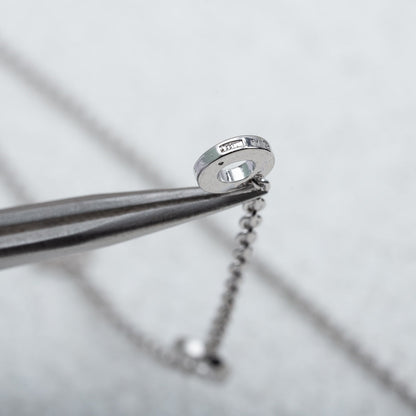 [OLIVIA]PARENTESI NECKLACE SILVER DIAMOND