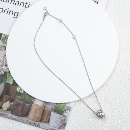 [OLIVIA]PARENTESI NECKLACE SILVER DIAMOND