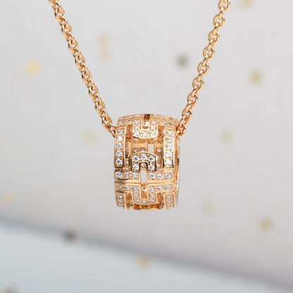 [OLIVIA]PARENTESI NECKLACE PINK GOLD DIAMOND