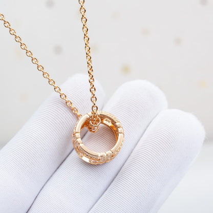 [OLIVIA]PARENTESI NECKLACE PINK GOLD DIAMOND