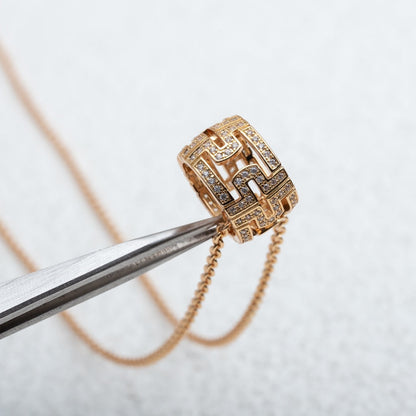 [OLIVIA]PARENTESI NECKLACE PINK GOLD DIAMOND