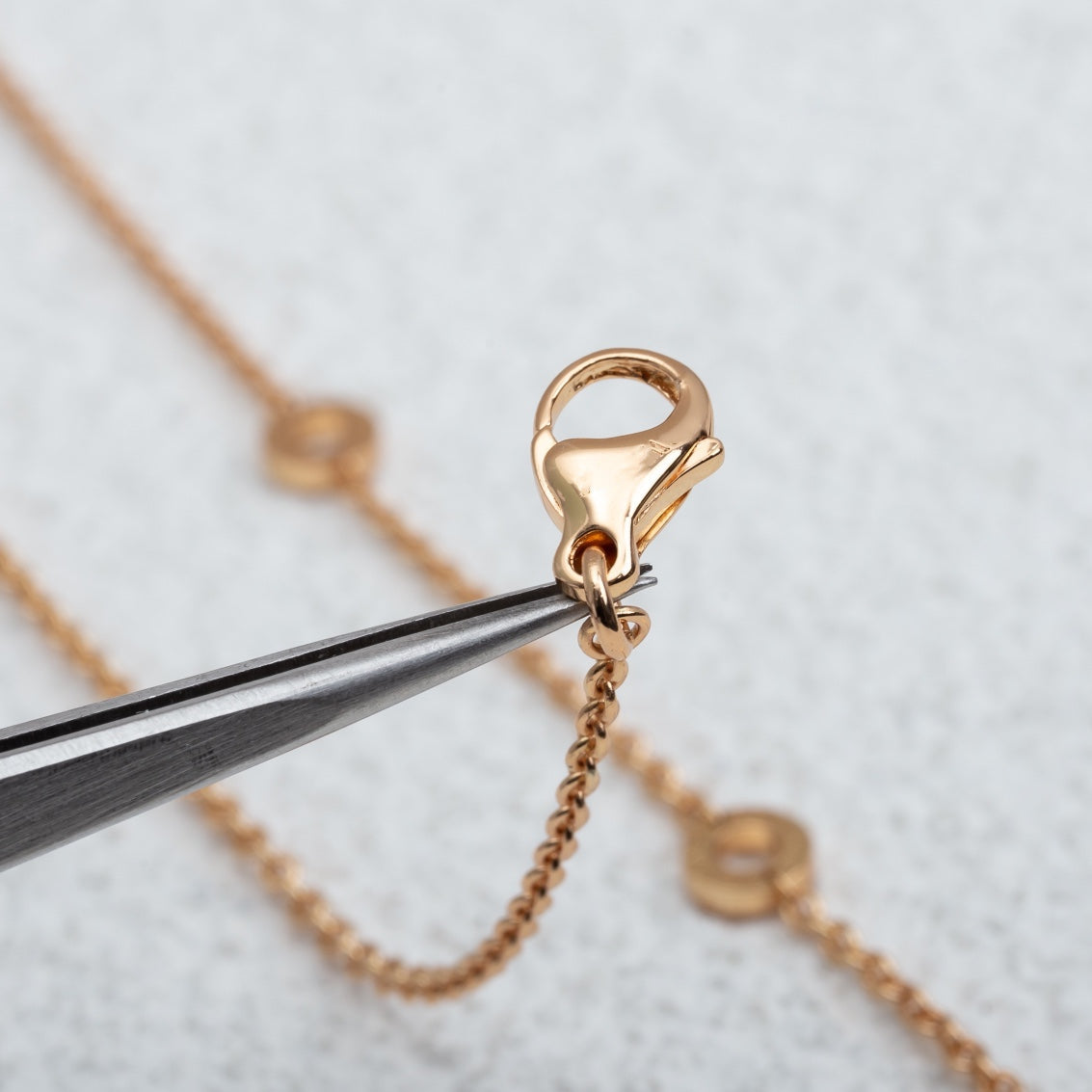 [OLIVIA]PARENTESI NECKLACE PINK GOLD DIAMOND