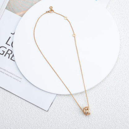[OLIVIA]PARENTESI NECKLACE PINK GOLD DIAMOND