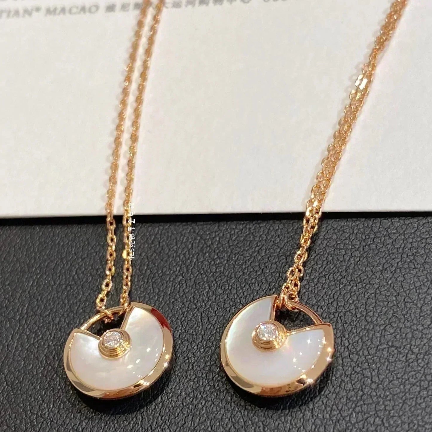 [Olivia Jewelry]AMULETTE ROSE GOLD MOP NECKLACE