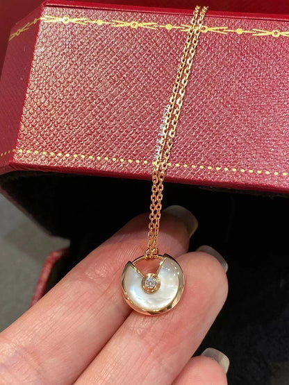 [Olivia Jewelry]AMULETTE ROSE GOLD MOP NECKLACE