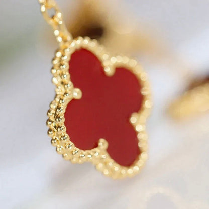 [Olivia Jewelry]CLOVER  2 MOTIF  TIGER EYE CARNELIAN EARRINGS