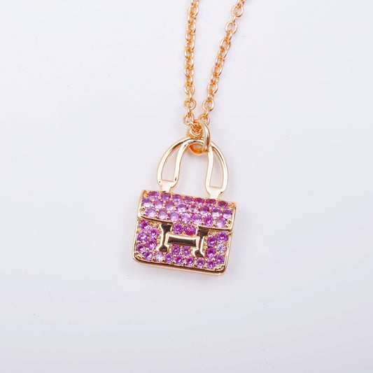 [Olivia Jewelry]CONSTANCE PEDANT PURPLE DIAMOND NECKLACE