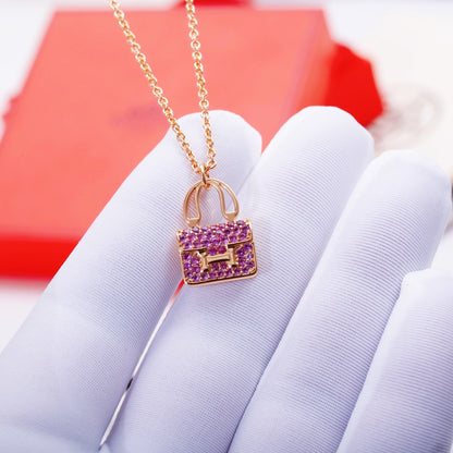 [Olivia Jewelry]CONSTANCE PEDANT PURPLE DIAMOND NECKLACE