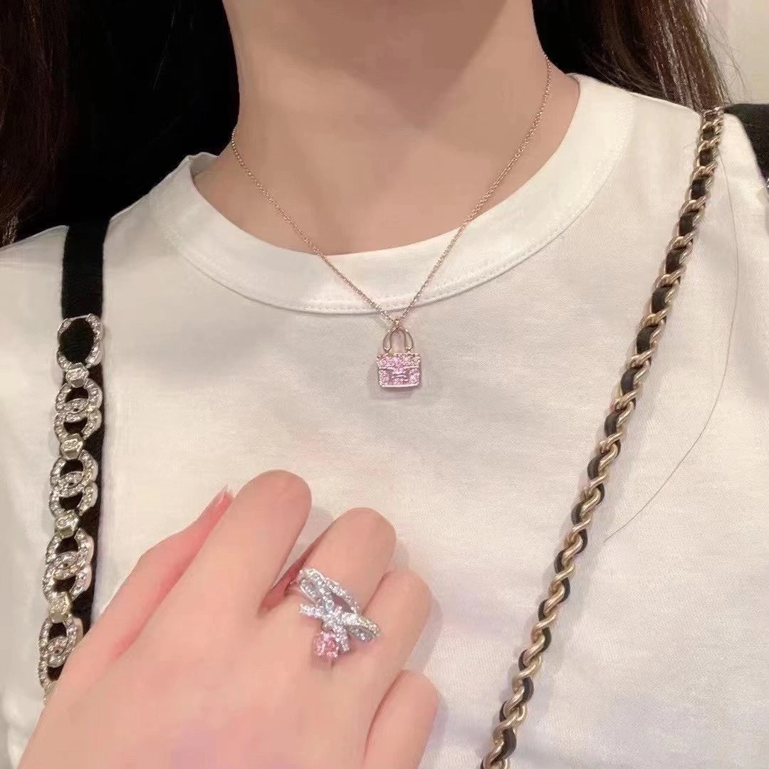 [Olivia Jewelry]CONSTANCE PEDANT PURPLE DIAMOND NECKLACE