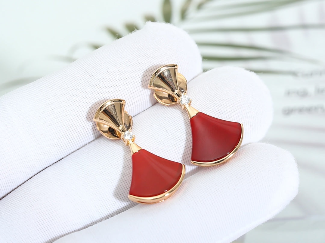 [OLIVIA]DREAM Carnelian PINK GOLD EARRINGS