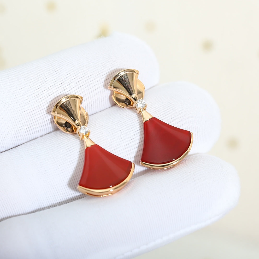 [OLIVIA]DREAM Carnelian PINK GOLD EARRINGS