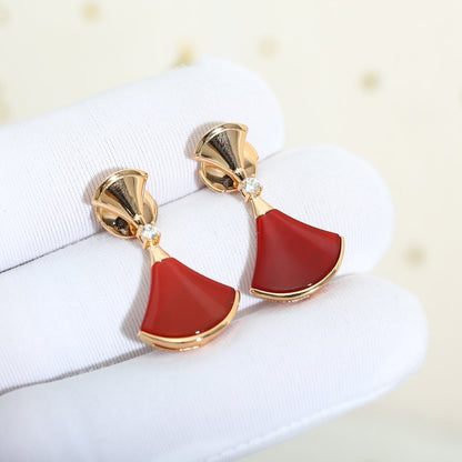 [OLIVIA]DREAM Carnelian PINK GOLD EARRINGS