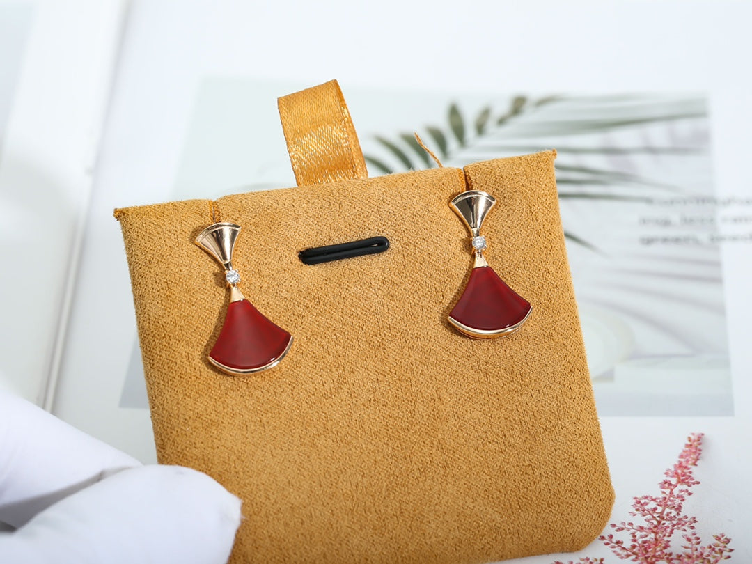 [OLIVIA]DREAM Carnelian PINK GOLD EARRINGS