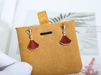 [OLIVIA]DREAM Carnelian PINK GOLD EARRINGS