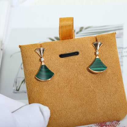 [OLIVIA]DREAM MALACHITE PINK GOLD EARRINGS