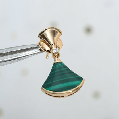 [OLIVIA]DREAM MALACHITE PINK GOLD EARRINGS