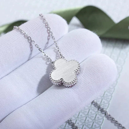 [Olivia Jewelry]CLOVER  15MM DIAMOND LASER NECKLACE SILVER