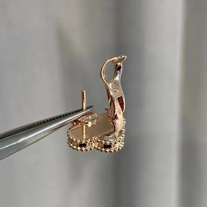 [Olivia Jewelry]CLOVER MEDIUM 1 MOTIFS  PINK MOP DIAMOND EARRINGS