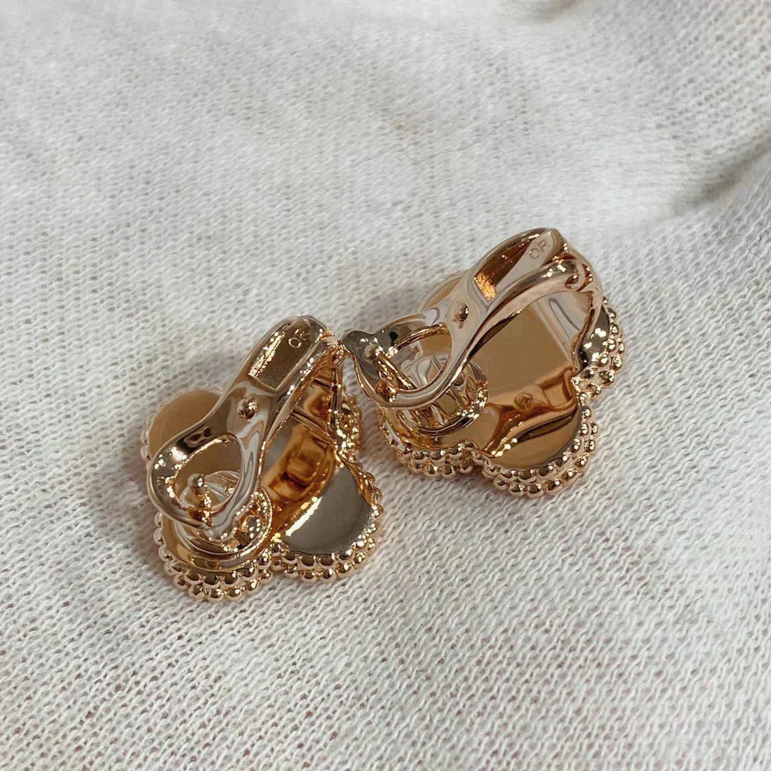 [Olivia Jewelry]CLOVER MEDIUM 1 MOTIFS CARNELIAN  DIAMOND earrings