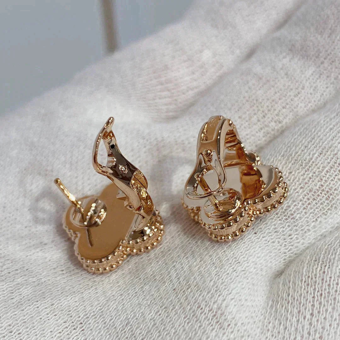 [Olivia Jewelry]CLOVER MEDIUM 1 MOTIFS CARNELIAN  DIAMOND earrings