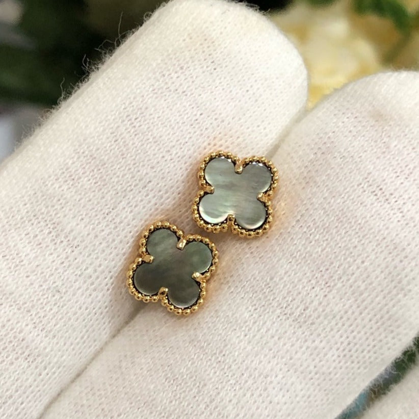 [Olivia Jewelry]CLOVER MINI GOLD EARRINGS