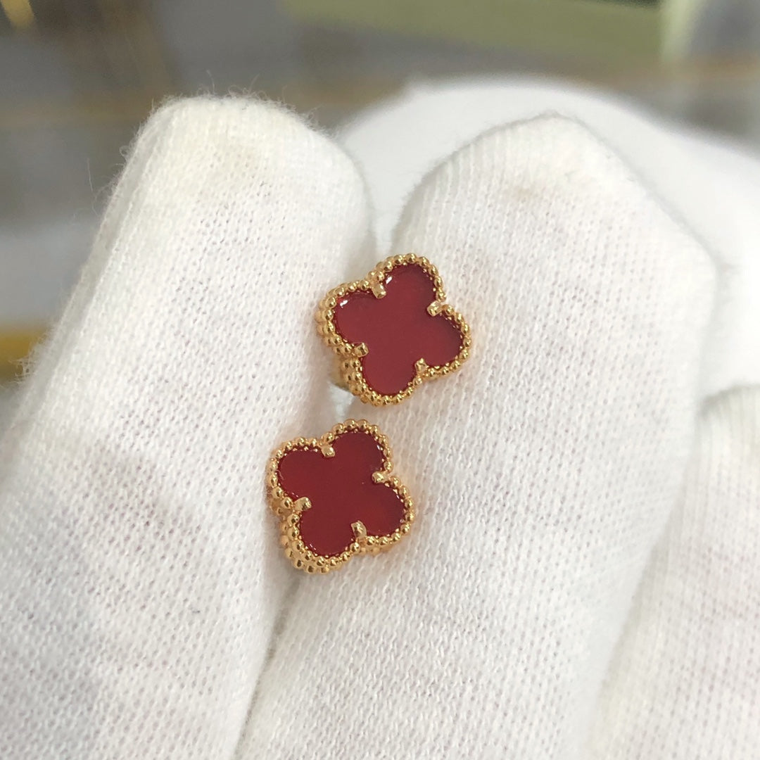 [Olivia Jewelry]CLOVER MINI GOLD EARRINGS