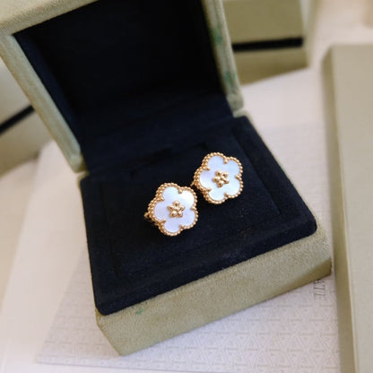 [Olivia Jewelry]LUCKY PINK GOLD WHITE MOP EARRINGS