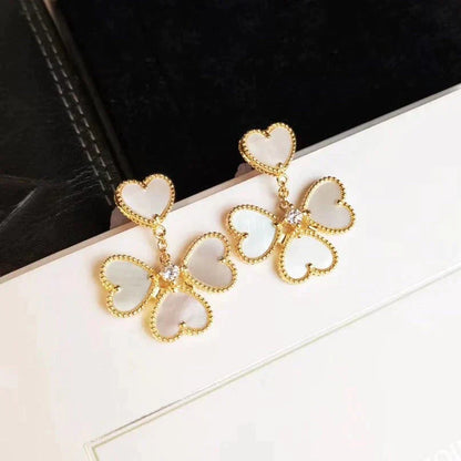 [Olivia Jewelry]CLOVER SWEET WHITE MOP EARRINGS