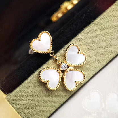 [Olivia Jewelry]CLOVER SWEET WHITE MOP EARRINGS