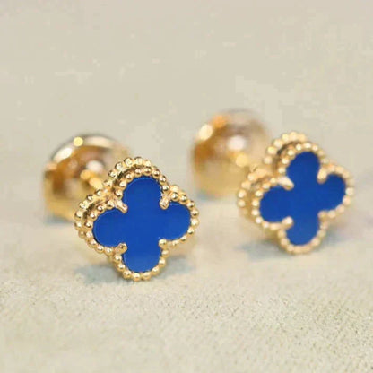 [Olivia Jewelry]CLOVER MINI 9.5MM TURQUOISE EARRINGS