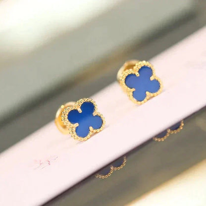 [Olivia Jewelry]CLOVER MINI 9.5MM TURQUOISE EARRINGS