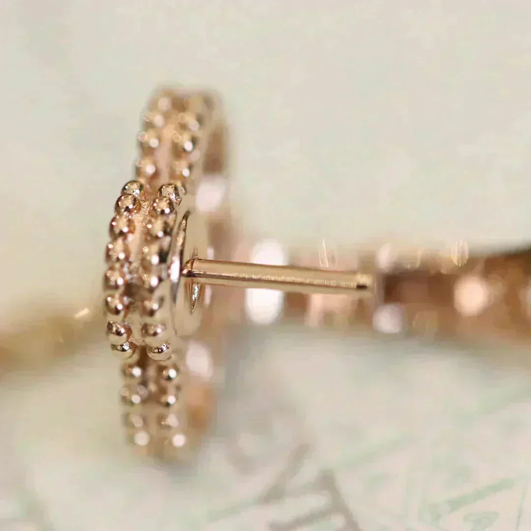 [Olivia Jewelry]CLOVER MEDIUM 1 MOTIFS FUll DIAMOND EARRINGS