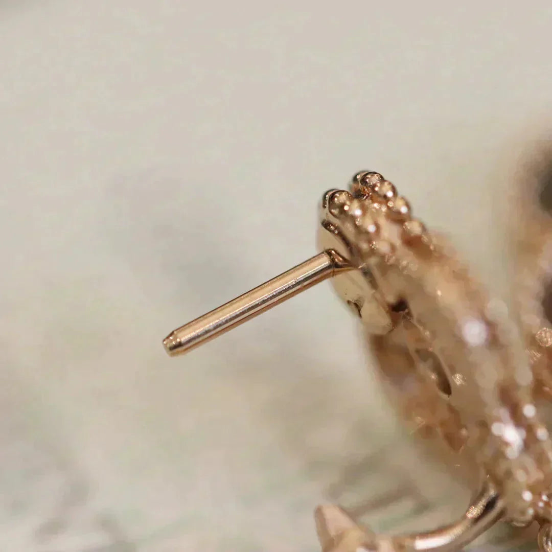 [Olivia Jewelry]CLOVER MEDIUM 1 MOTIFS FUll DIAMOND EARRINGS