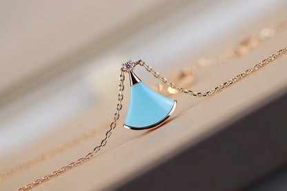 [OLIVIA]DREAM NECKLACE TURQUOISE PINK GOLD