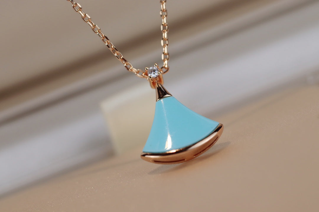 [OLIVIA]DREAM NECKLACE TURQUOISE PINK GOLD