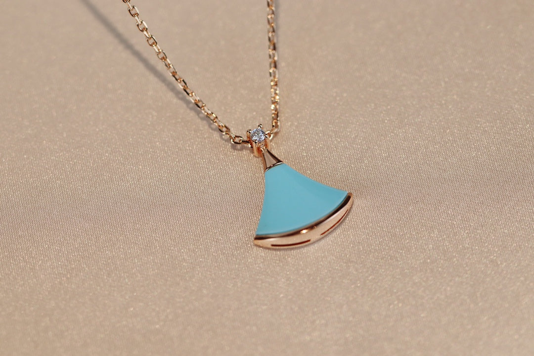 [OLIVIA]DREAM NECKLACE TURQUOISE PINK GOLD