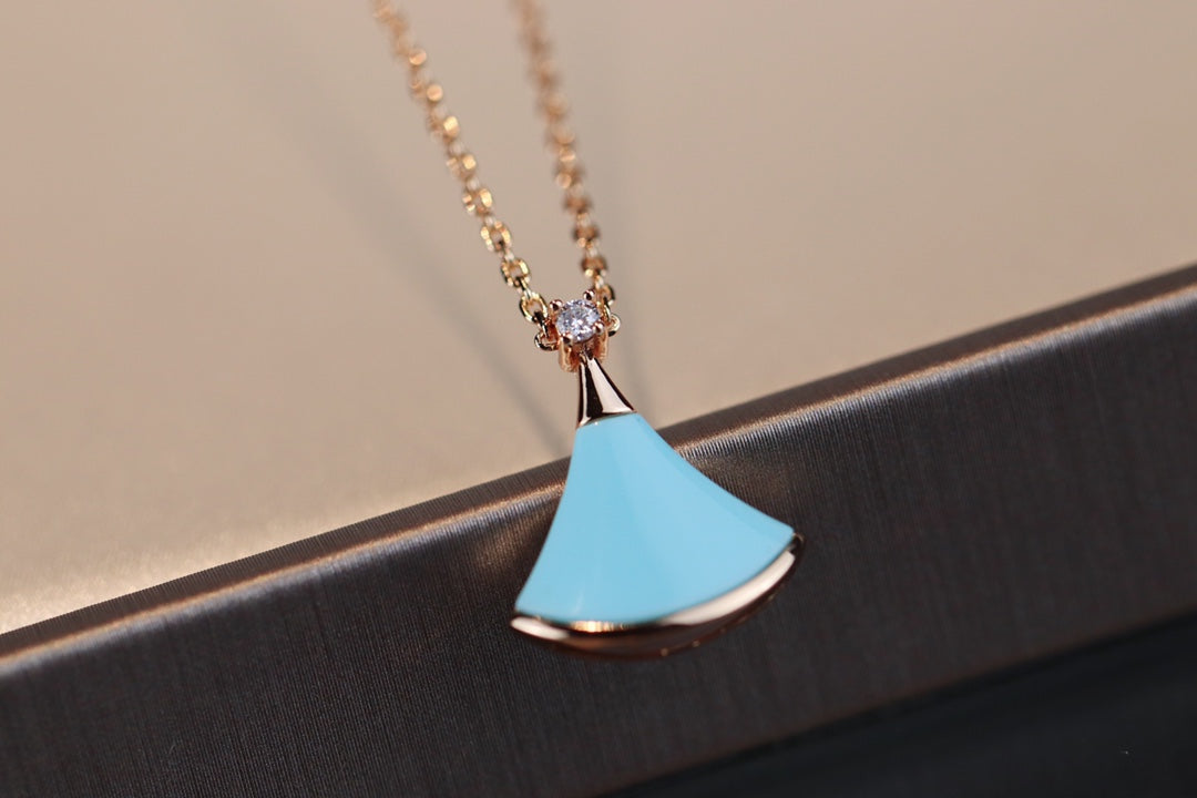 [OLIVIA]DREAM NECKLACE TURQUOISE PINK GOLD