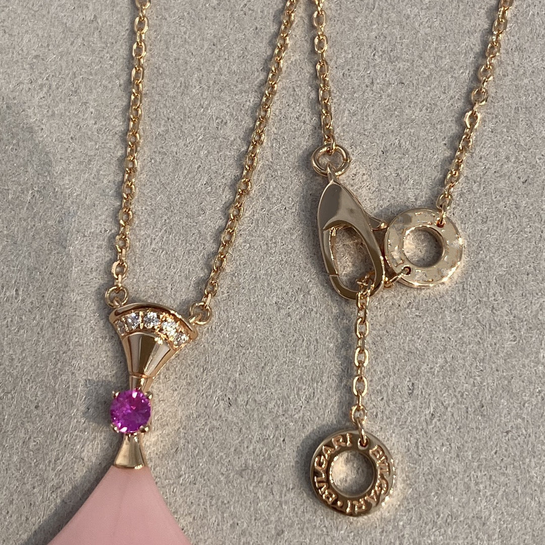 [OLIVIA]DREAM NECKLACE PINK OPAL