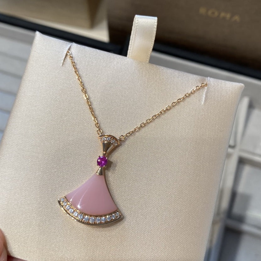 [OLIVIA]DREAM NECKLACE PINK OPAL