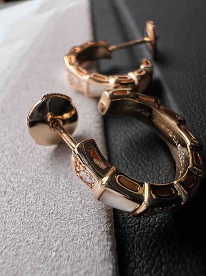[Olivia Jewelry]SERPENTI MOP PINK GOLD EARRINGS