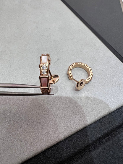 [Olivia Jewelry]SERPENTI MOP PINK GOLD EARRINGS