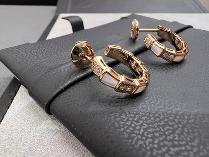 [Olivia Jewelry]SERPENTI MOP PINK GOLD EARRINGS