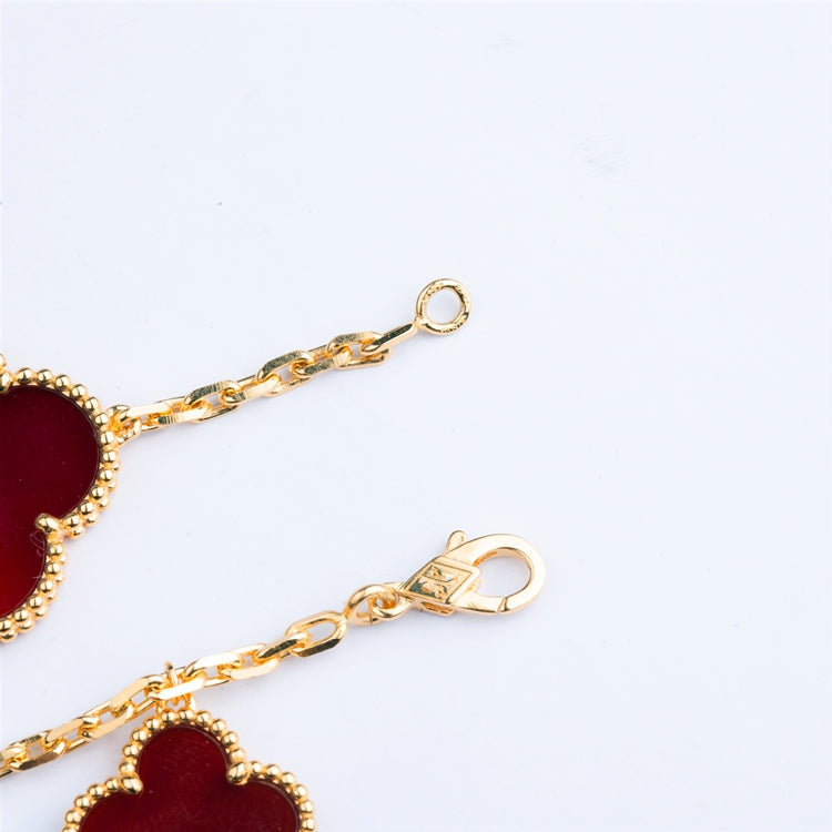 [Olivia Jewelry]CLOVER BRACELET 5 MOTIFS CARNELIAN TIGER EYE