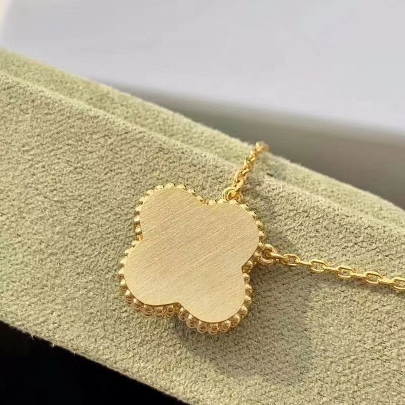 [Olivia Jewelry]CLOVER 15MM DIAMOND TURQUOISE NECKLACE
