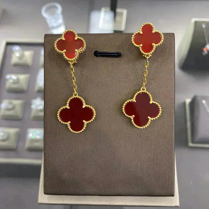 [Olivia Jewelry]CLOVER 2 MOTIFS  EARRINGS (MULTIPLE CHOICESC