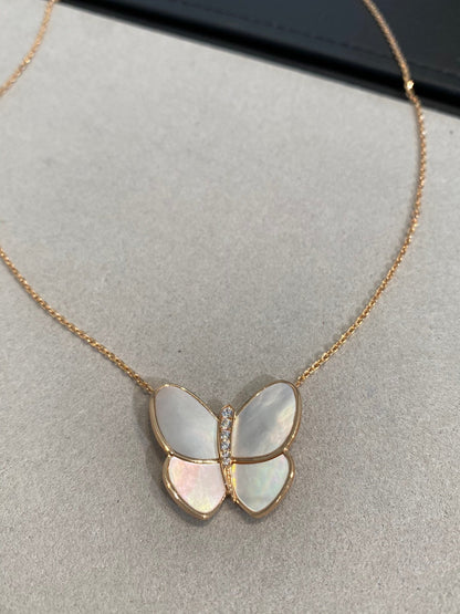 [Olivia Jewelry]BUTTERFLY GOLD MOP DIAMOND NECKLACE