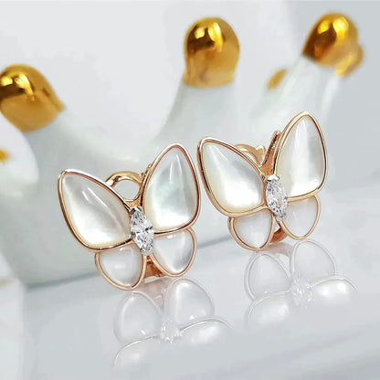[Olivia Jewelry]BUTTERFLY MOP DIAMOND EARRINGS