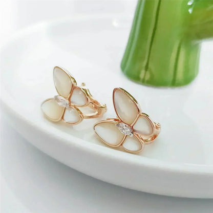 [Olivia Jewelry]BUTTERFLY MOP DIAMOND EARRINGS